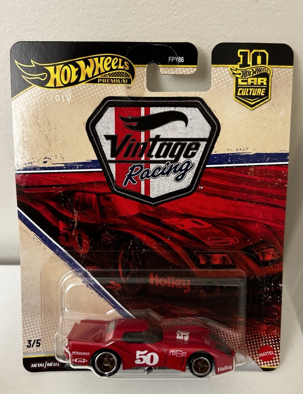 Hot Wheels Premium Car Culture Vintage Racing 76 Greenwood Corvette 1:64 Diecast
