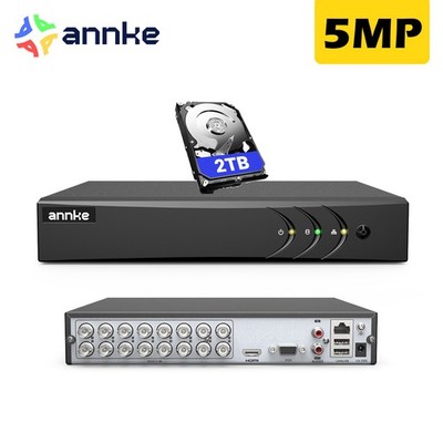 ANNKE 16 Kanäle DVR H.265+ Videoüberwachung für 2MP 5MP CCTV Überwachungskamera