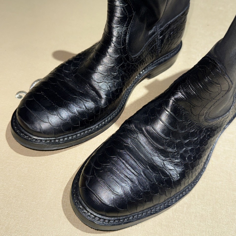 Allen Edmonds Dallas Roper Low Croc Embossed Western Boots Men 9.5 ...