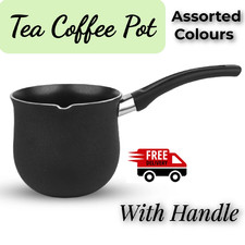 Non Stick Tea Coffee Milk Pan Pot with Handle Black Kitchen Cookware Saucepan