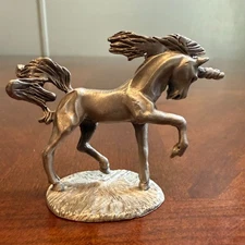 vtg 1982 rawcliffe pewter unicorn figurine bump fantasy horse sculpture