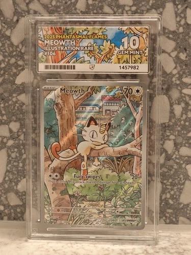 Pokémon TCG 2025 Phantasmal Flames Meowth 106/094 Illustration Rare ACE 10