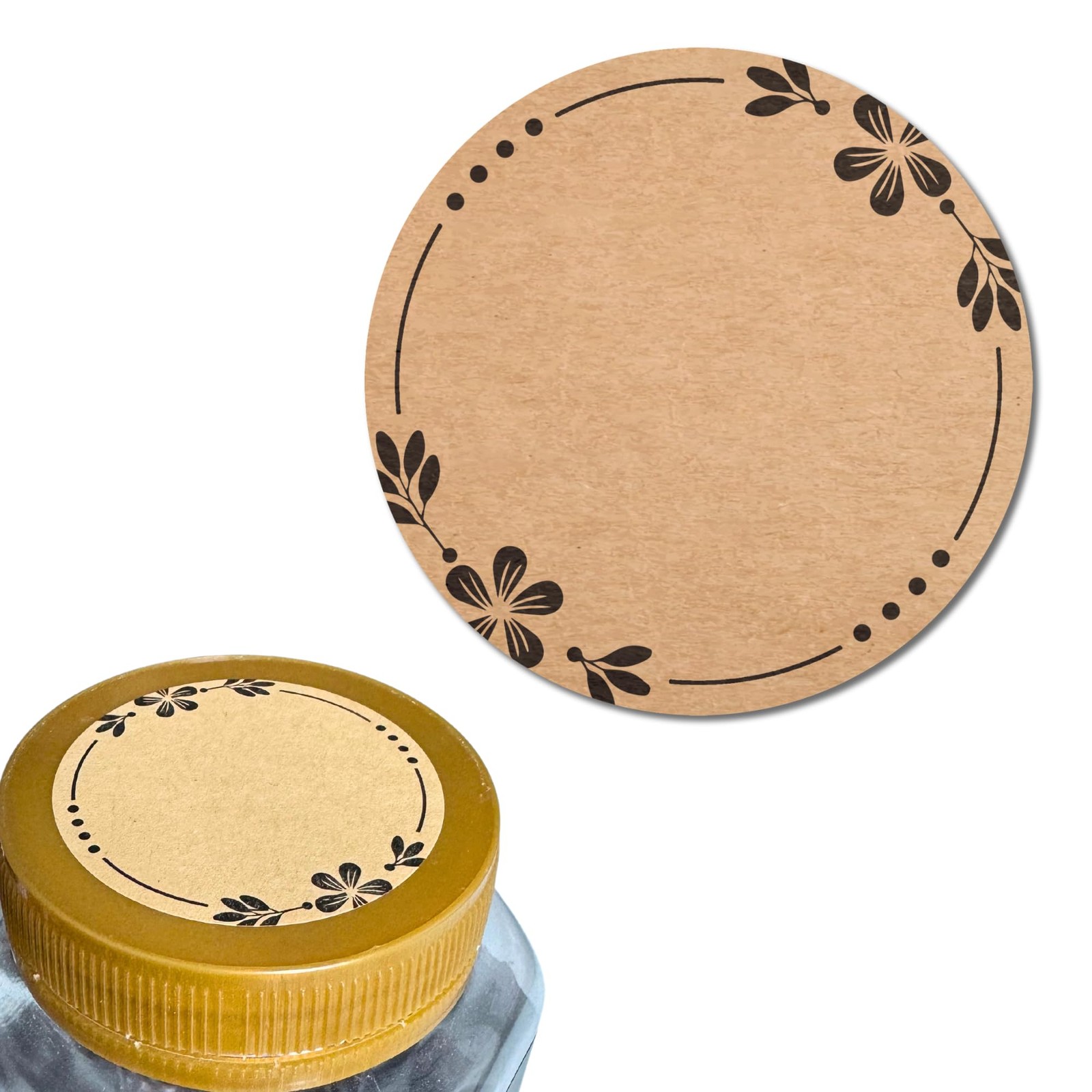 900 Étiquettes Kraft 50mm pour Pot de Confiture Maison et Cadeau