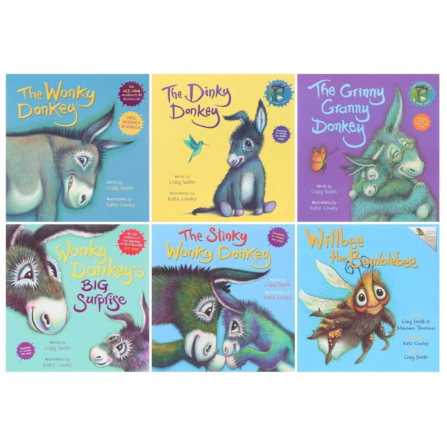 The Wonky Donkey Series 6 Books Collection Set By Craig Smith Willbee the Bumble