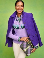 NWT 219 Talbots Berkshire Boiled Wool Jacket Blazer Royal Purple 16p 16 petite