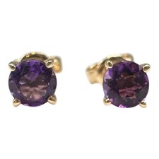 Amethyst Stud Earrings in 14kt Yellow Gold 0.50ctw, New