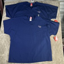 2pk Unisex Concept Sport Navy Blue Sz Large NFL Tennessee Titans Nurse Scrub Top