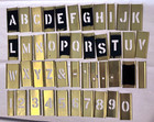 Vintage HANSON 92 INTERLOCKING 2.5" BRASS STENCILS 1.25” Letters Numbers Box — photo 2