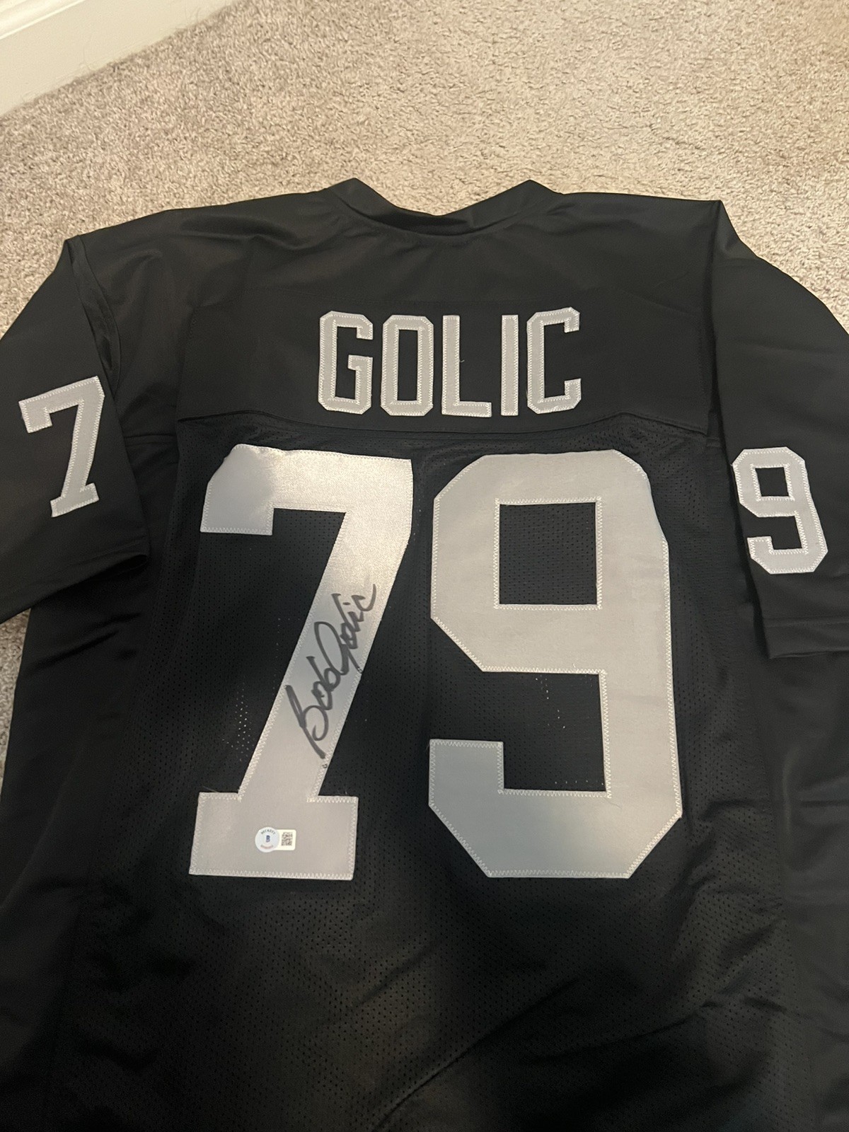 Bob Golic Oakland Raiders Notre Dame Signed Auto Pro Style Retro Jersey Beckett 