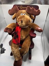 Dan Dee Animated Singing Moose Grandma Rocking Chair Christmas Plush Light Up