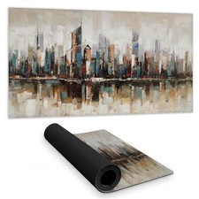Begin Home Decor C1DM15319RD81V 16 x 32 in. Abstract Buildings Blue Desk Mat ...