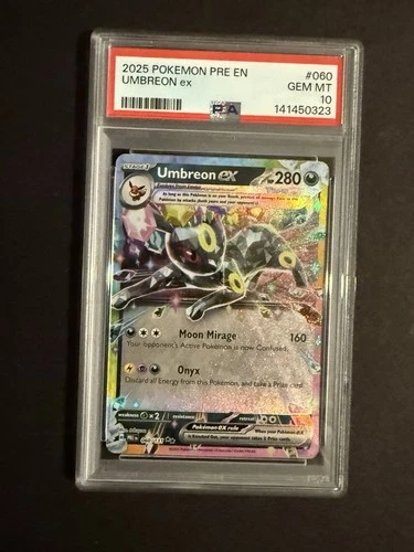 2025 Pokémon Umbreon ex #060 PSA 10 Gem Mint Pre Release Holo