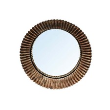 Miroir sorcière convexe résine doré 23cm