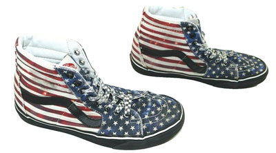 VANS Sk8-Hi American Flag Red/White &Blue Women's 9.5 Mens 8