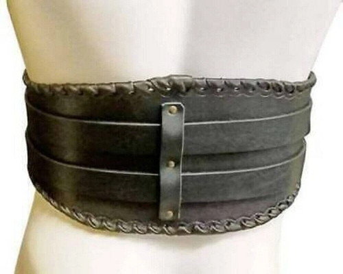New Look Medieval Roman Gladiator Leather Waist Armor Wide Kidney Belt - Picture 2 of 7