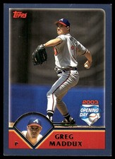 Greg Maddux 2003 Topps Opening Day #95 Atlanta Braves FREE SHIPPING AutographDen