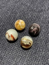 Vintage Slag Marbles 4 Count Collective Condition Only