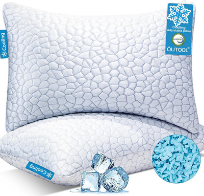Cooling Pillows for Sleeping 2 Pack, Shredded Memory Foam Bed Pillows Queen Size