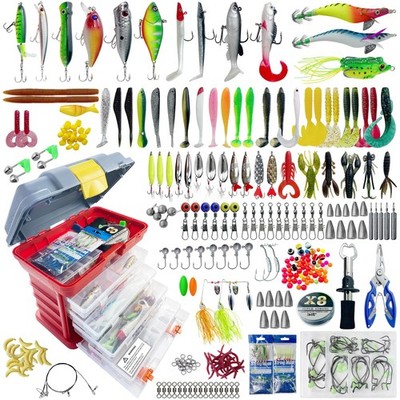 353pcs Fishing Lures Kit Tackle Box Included Soft Lures, Minnow, Crankbait, S...