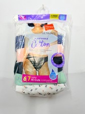 Hanes Ultimate Breathable Cotton Hi-Cut Panties 7 Pack Size 5 Small Tagless New