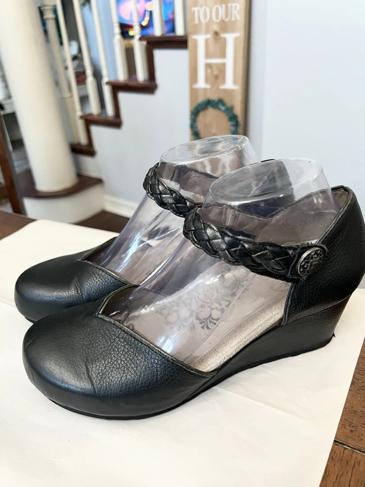 Туфли комфортные женские Aetrex Mia черная кожа Mary Jane на танкетке 8,5 39 регулируемые - Изображение 2 из 4