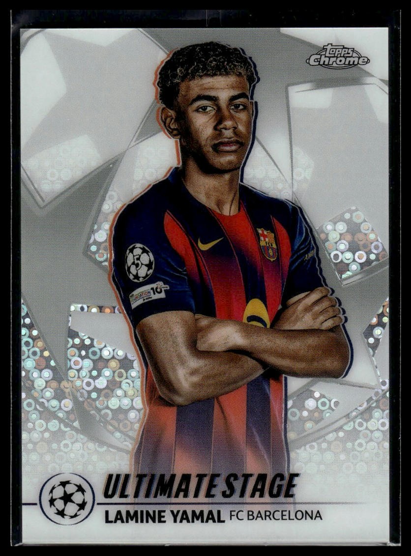 Lamine Yamal #US-20 (Soccer Cards 2025 Topps UEFA Ultimate Stage Chrome) — is it worth grading?