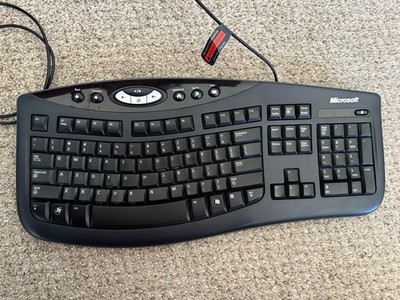 Microsoft Comfort Curve Keyboard 2000 v1.0 USB Wired Ergonomic KU-0459 Tested