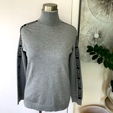 NWT DKNY Viscose blend gray turtleneck long sleeve sweater Size L