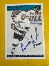 68243 1993 Classic Pro Prospects #AU1 Dmitri Kvartalnov AUTO /4000
