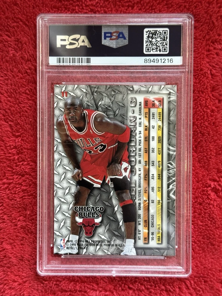 Fleer Metal 1996 Michael Jordan #11 PSA 9 Chicago Bulls Foto 3 de 3