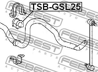 TSB-GSL25 ANTI-ROLL BAR STABILISER BUSH KIT FRONT FEBEST 2PCS NEW OE REPLACEMENT - Picture 3 of 7