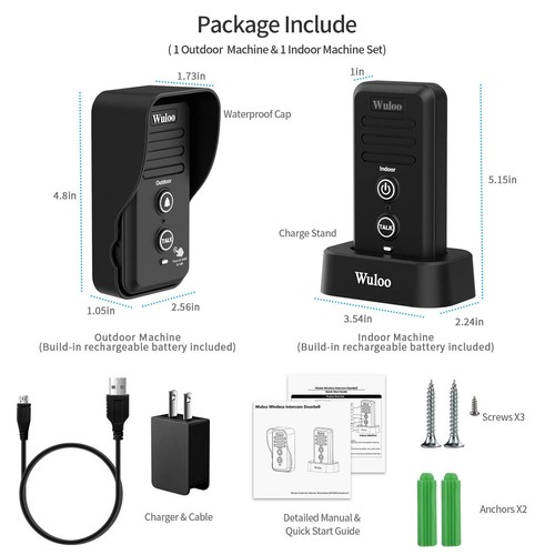 Wuloo 2640feet Doorbells Wireless Intercoms Adjust Volume Door Chimes for Home - Picture 48 of 72