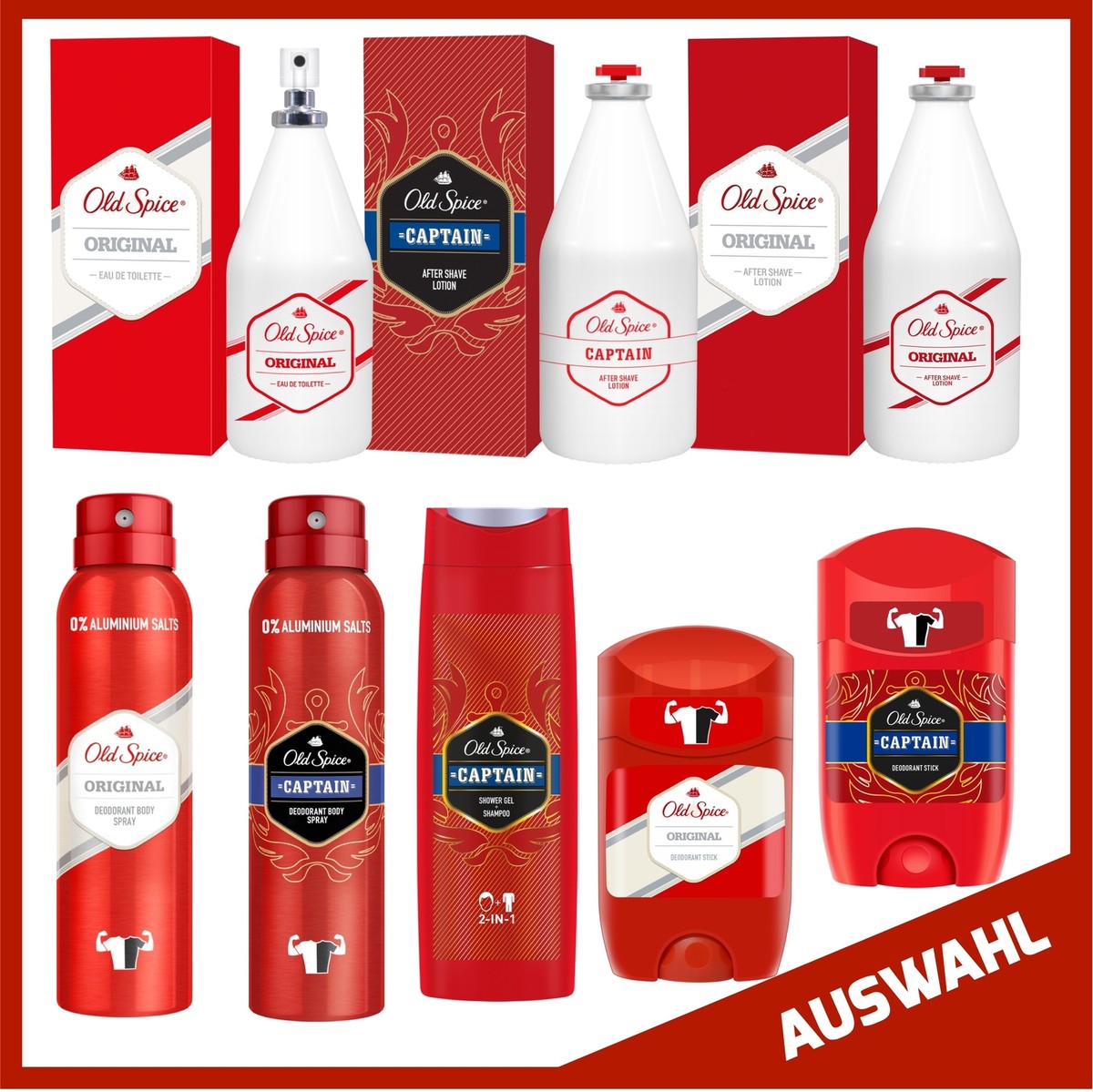 Old Spice selección AfterShave EauDeToilette Bodyspray gel de ducha desodorante