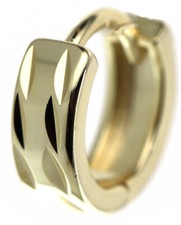 mono orecchino argento 925 placcato oro giallo scattino 1 singolo diamantato lui