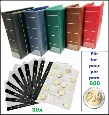 2 Euro Coin Album Nunoh Maxi Red Look 30 Sleeves Type20 for 600x 2 Euro