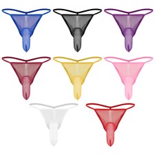 Men's See Through Mesh Thong Underwear - Breathable Smooth G-string for Bedroom