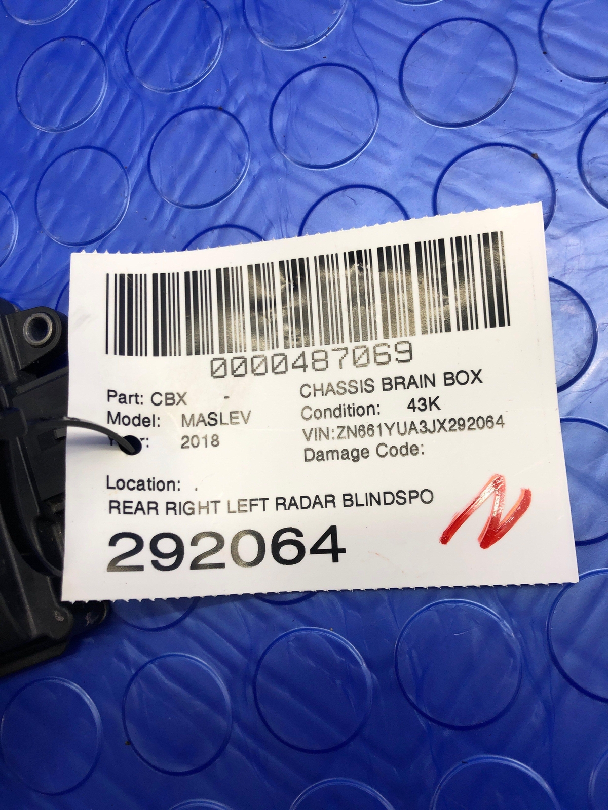 2017-2022 MASERATI LEVANTE REAR RIGHT LEFT BLINDSPOT SENSOR MODULE 670101840 OEM