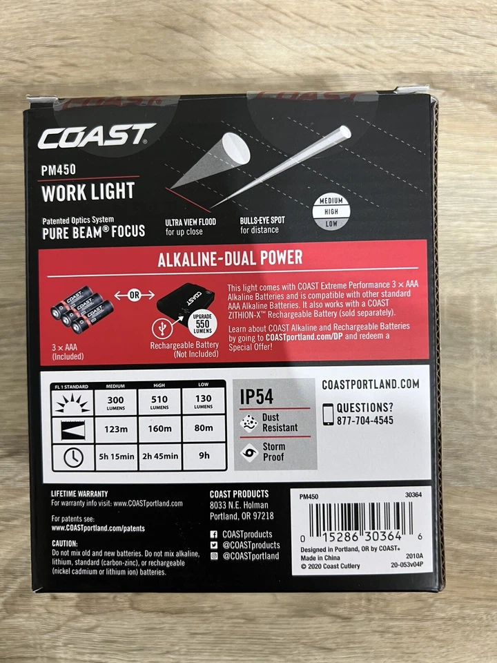 Coast PM450 - 510 Lúmenes Doble Potencia Enfoque Magnético LED Luz de Trabajo ¡Nuevo! Foto 3 de 4
