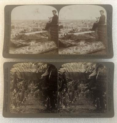 America Stereoview Cards - San Francisco, Aztec, Cholula - Hawaii Plantation
