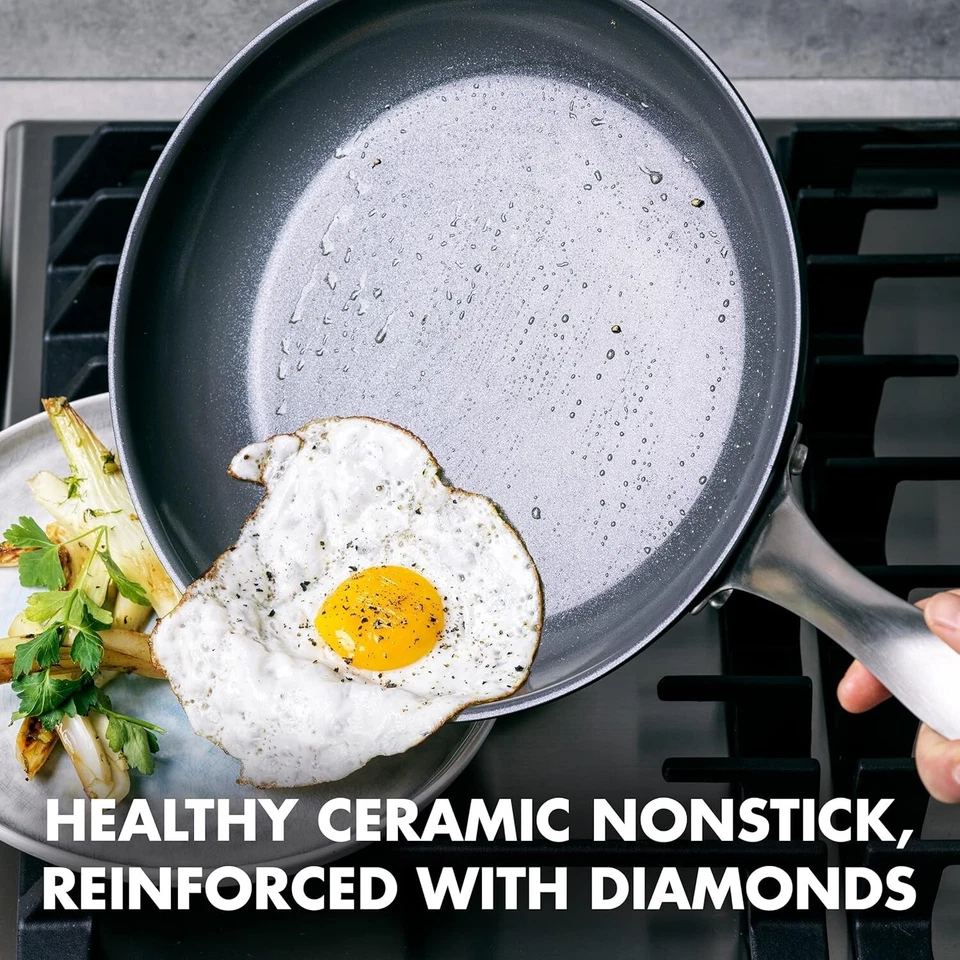 GreenPan Hard Anodized Ceramic Nonstick Cookware Pots and Pans Set, 10 Pcs-Black - Image 2 of 4