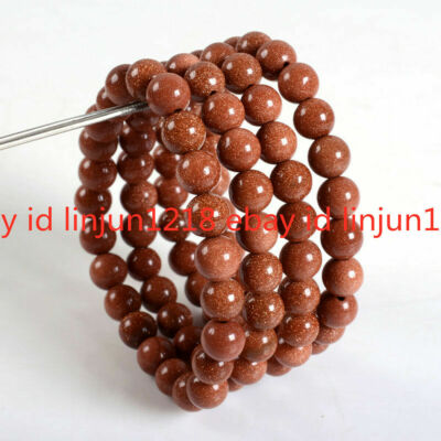 Wholesale 4pcs 8mm Fashion Round Gemstone Beads Stretchable Bracelet 7.5''