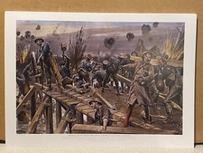 WW1 Royal Engineers Military print repairing bridge Canal du Nord at Marquion