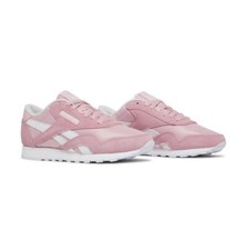 Reebok CL Nylon Casual Walking Comfort Sneakers Pink/White Kids Size 6.5Y 