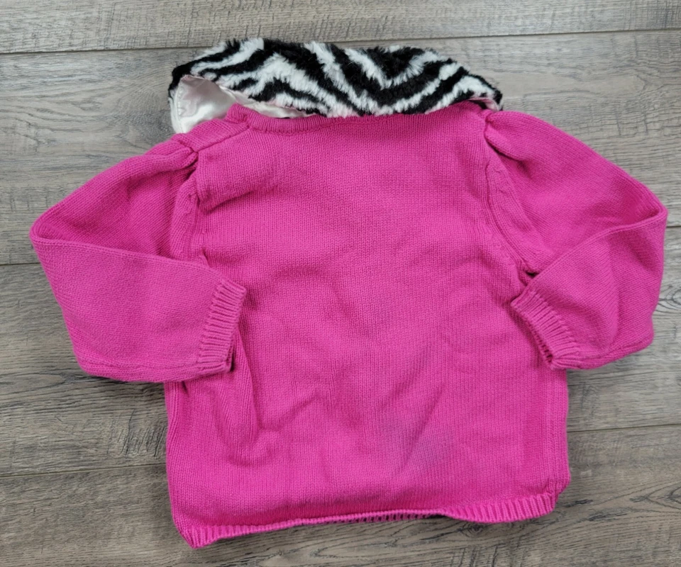 Baby Girl Gymboree 18-24 Month Wild One Knit Sweater w/Removable Fur Collar - Image 3 of 4