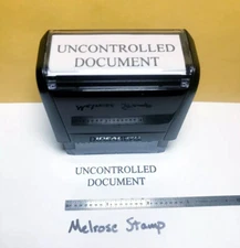 Uncontrolled Document Rubber Stamp Black Ink Self Inking Ideal 4913
