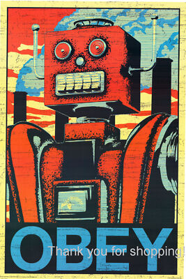 Toy Robot Scary Obey  Poster 24x36 24''x36'' Humor