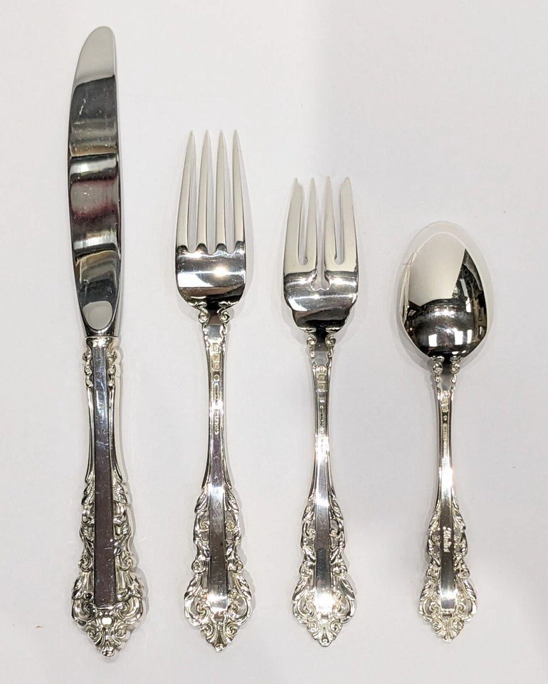 Medici gorham 1971 sterling silver service for 8, 32 pcs with new storage chest - Image 3 of 4