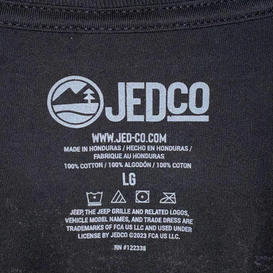 NUEVA Camiseta Jeep Wrangler Bandera Americana Live Free Sunset Negra Talla L Grande Foto 4 de 4