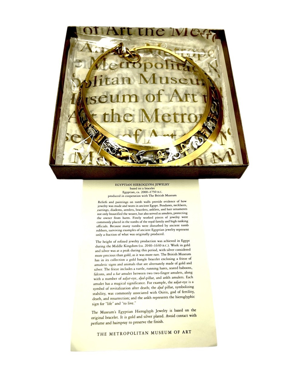 NIB METROPOLITAN MUSEUM ART GOLD SILVER PLATED EGYPTIAN