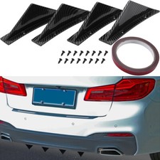 4pcs 2 Rear Bumper Diffuser Spoiler Lip Splitter Shark Fin Trim Caps Universal